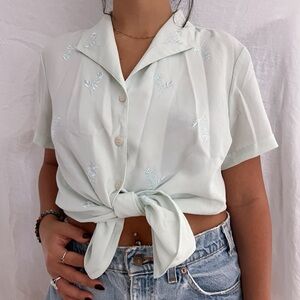 Vintage Embroidered Button-down blouse